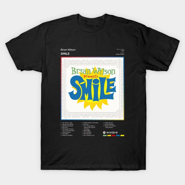 Brian Wilson - Smile Tracklist Album T-Shirt by 80sRetro